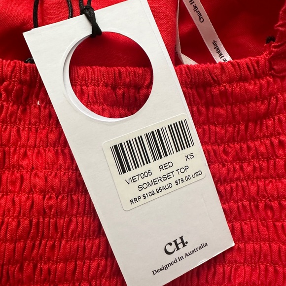 Charlie Holiday Red Somerset Top XS - Picture 4 of 7